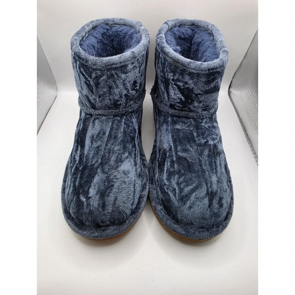 UGG Classic Mini Blue Crushed Velvet Boots Kids Size 13